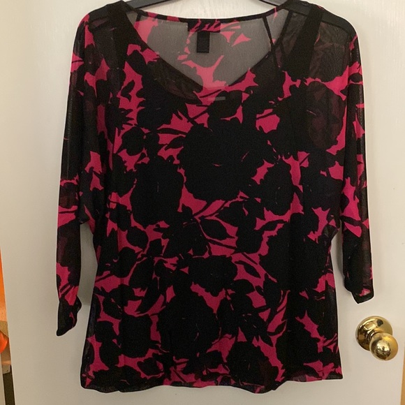 Alfani Women’s Theee-fourths Sleeves Front Hardware Printed Tops - Picture 5 of 5